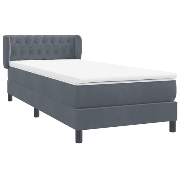 vidaXL Ramsäng med madrass mörkgrå 80x220 cm sammet Grå