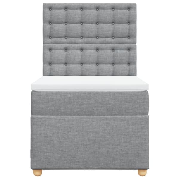 vidaXL Ramsäng med madrass ljusgrå 80x200 cm tyg Grå