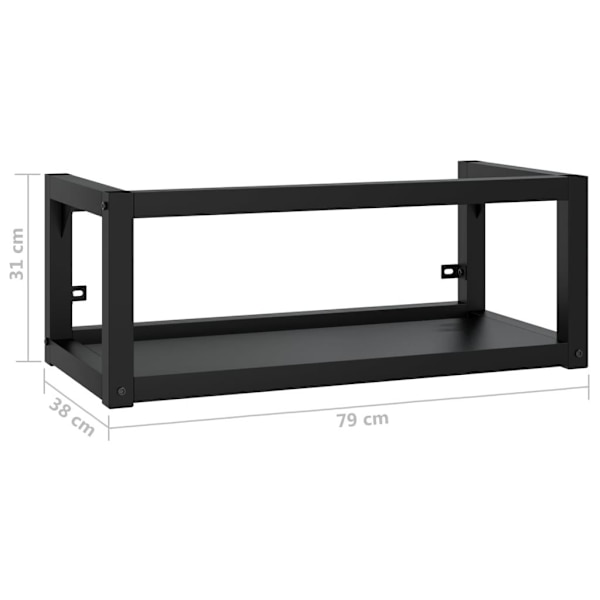 vidaXL Väggmonterad ram för tvättställ svart 79x38x31 cm järn Svart