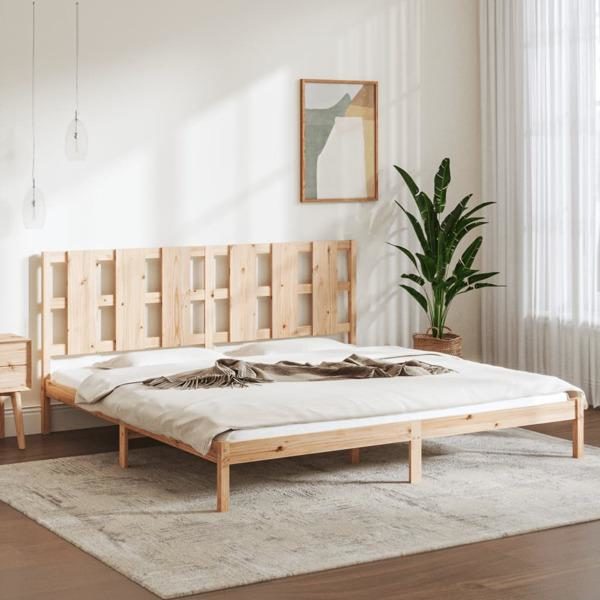 vidaXL Sängram massivt trä 200x200 cm Brun