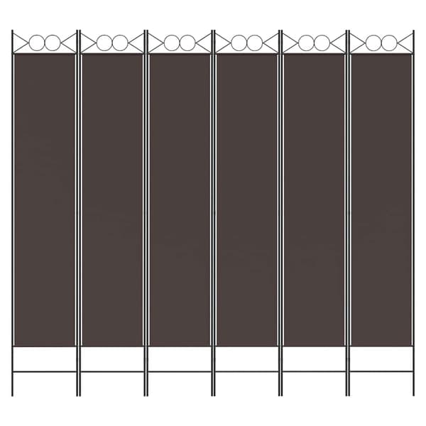 vidaXL Rumsavdelare 6 paneler brun 240x220 cm tyg Brun