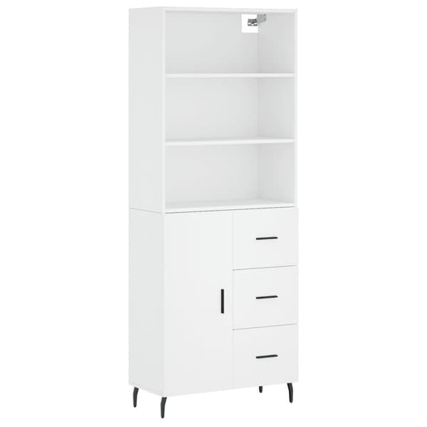 vidaXL Högskåp vit 69,5x34x180 cm konstruerat trä Vit