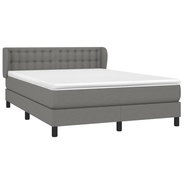 vidaXL Ramsäng med madrass mörkgrå 140x190 cm tyg Grå