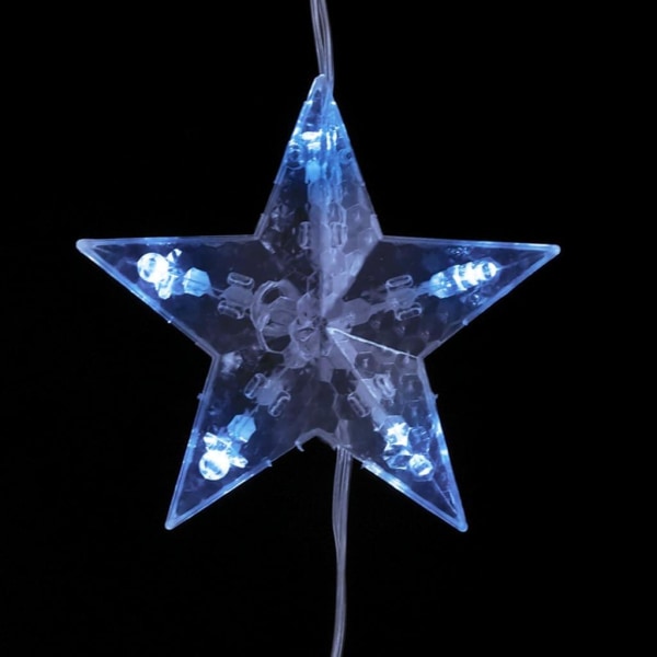 vidaXL Ljusgardin med stjärnor 500 lysdioder blå 8 funktioner Blå