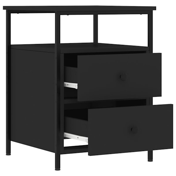 vidaXL Sängbord svart 44x45x60 cm konstruerat trä Svart