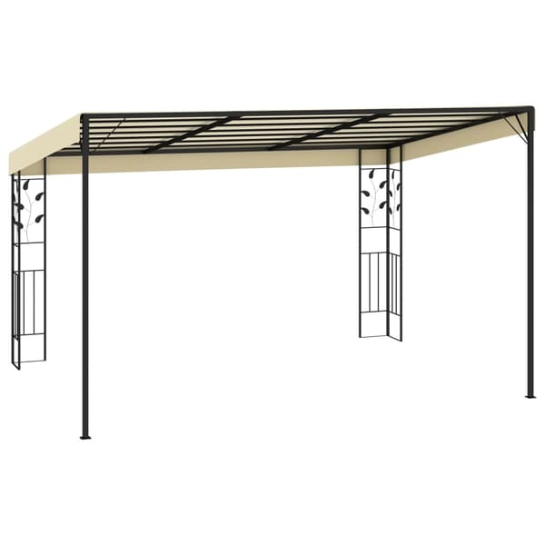 vidaXL Väggmonterad paviljong 4x3x2,5 m gräddvit Creme