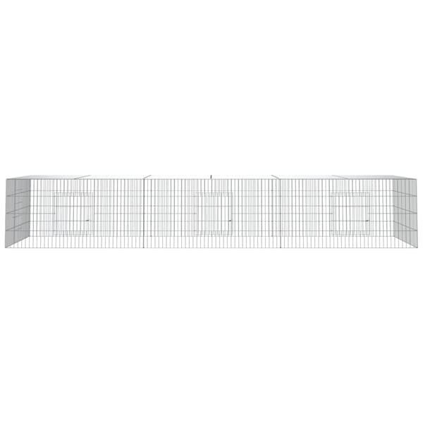vidaXL Kaninhage 3 paneler 325x109x54 cm galvaniserat järn Silver