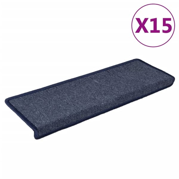 vidaXL Trappstegsmattor 15 st 65x25 cm grå och blå multifärg