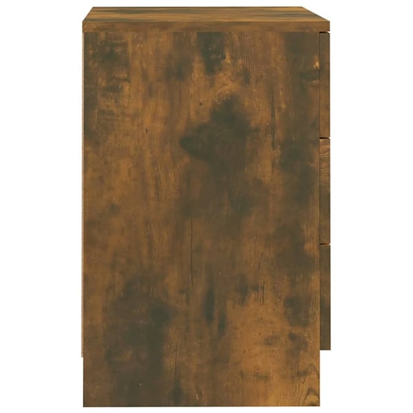 vidaXL Sängbord rökfärgad ek 38x35x56 cm konstruerat trä Brun
