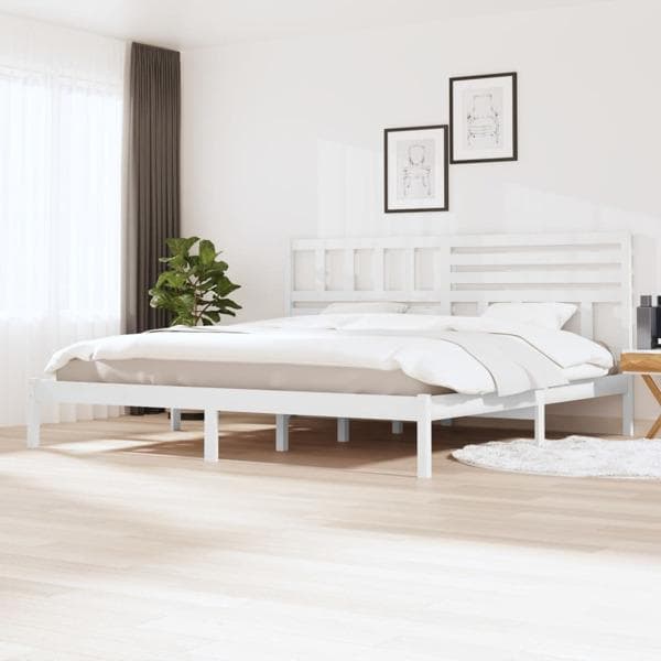 vidaXL Sängram 180x200 cm massiv furu vit Vit