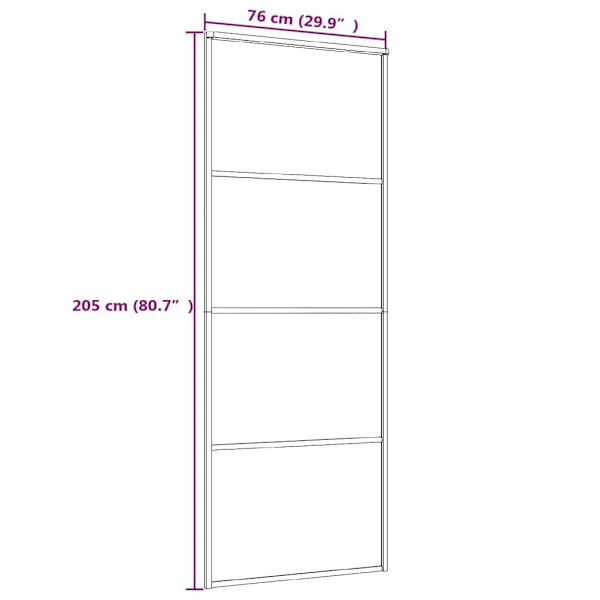 vidaXL Skjutdörr frostat ESG-glas och aluminium 76x205 cm vit Vit