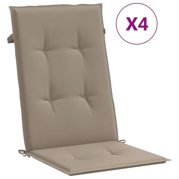 vidaXL Fällbara fåtöljer med dynor, 4 st, massivt trä, teak Brun