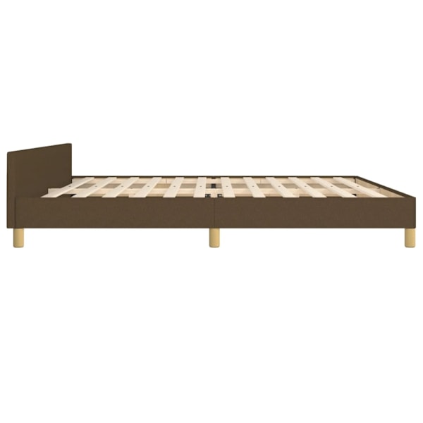 vidaXL Sängram utan madrass mörkbrun 200x200 cm tyg Brun