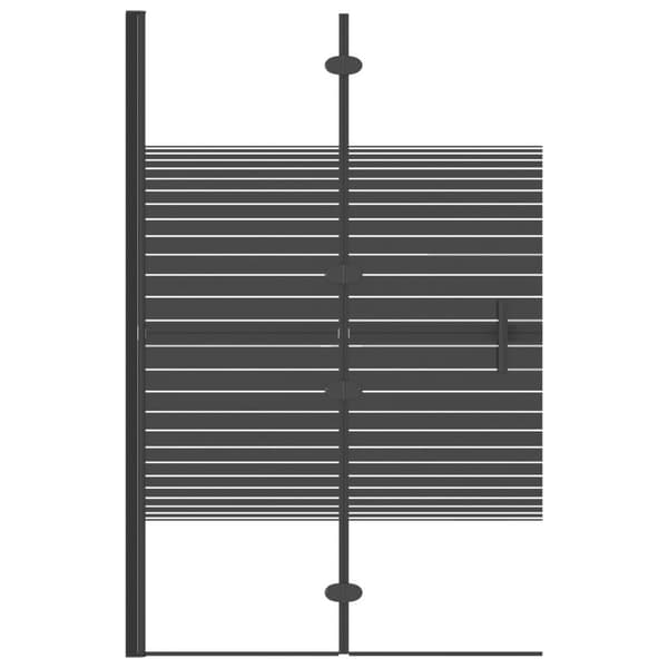 vidaXL Duschvägg fällbar ESG 80x140 cm svart