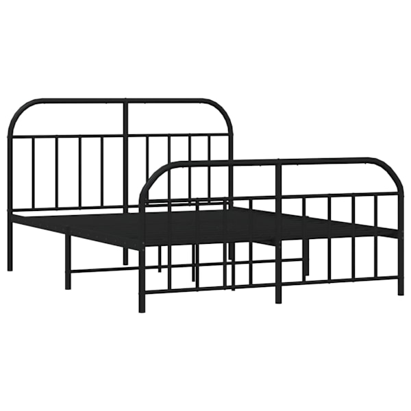 vidaXL Sängram utan madrass med fotgavel metall svart 180x200 cm Svart