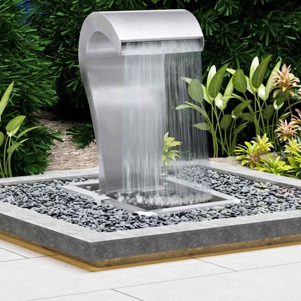 vidaXL Trädgårdsvattenfall 34x49x82 cm rostfritt stål Silver
