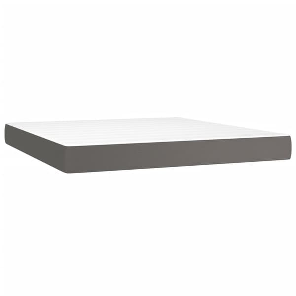 vidaXL Ramsäng med madrass grå 180x200 cm konstläder Grå