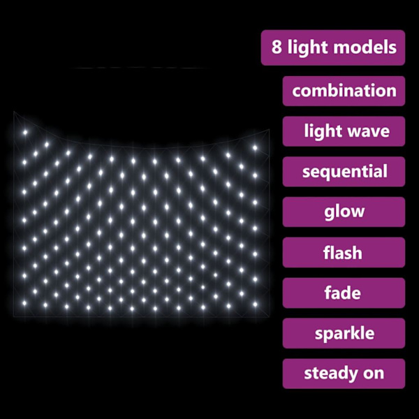 vidaXL Ljusnät kallvit 3x2 m 204 LED inne/ute Vit