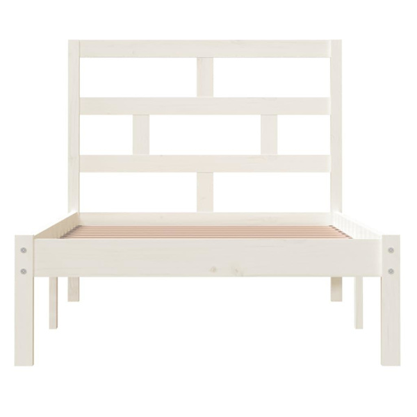 vidaXL Sängram vit massiv furu 90x200 cm Vit