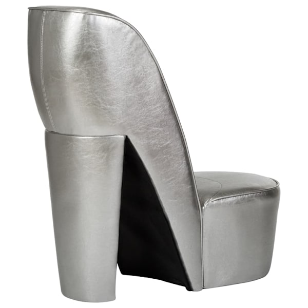 vidaXL Stol klacksko silver konstläder Silver