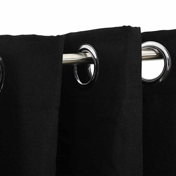 vidaXL Mörkläggningsgardin med öljetter linnelook svart 290x245cm Svart