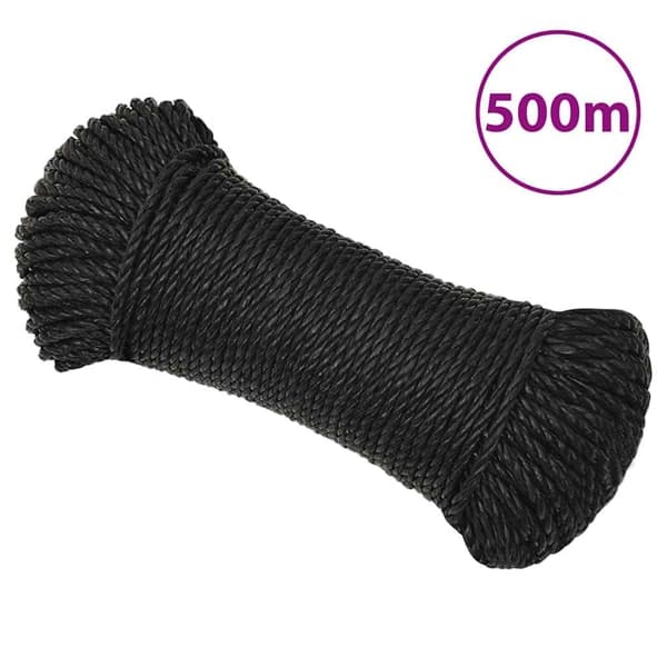 vidaXL Rep svart 8 mm 500 m polypropylen