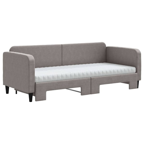 vidaXL Dagbädd med madrasser utdragbar taupe 80x200 cm tyg Taupe