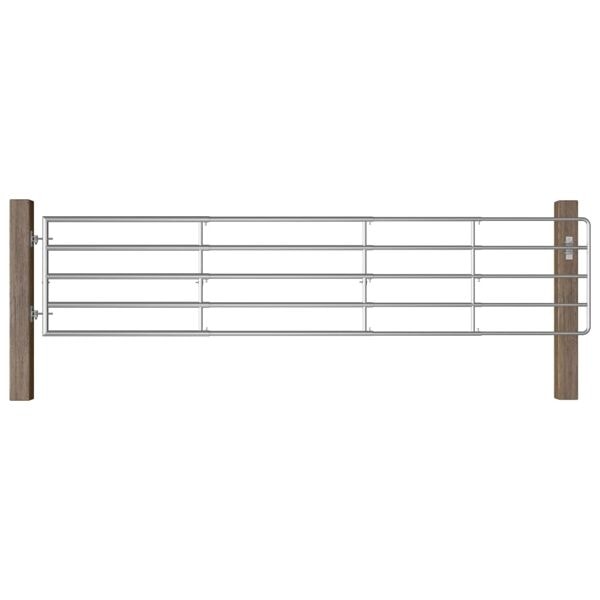 vidaXL Gårdsgrind 5 stänger stål (150-400)x90 cm silver Silver