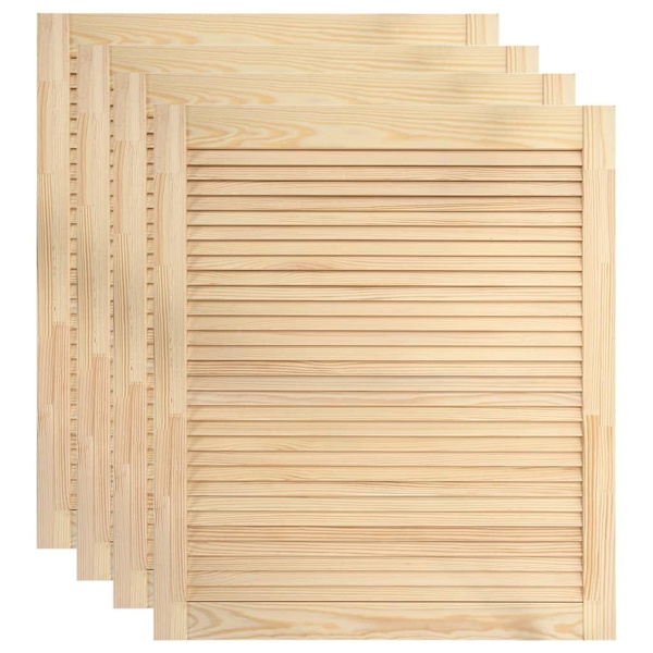 vidaXL Skåpluckor lamelldesign 4 st 69x59,4 cm massiv furu Brun