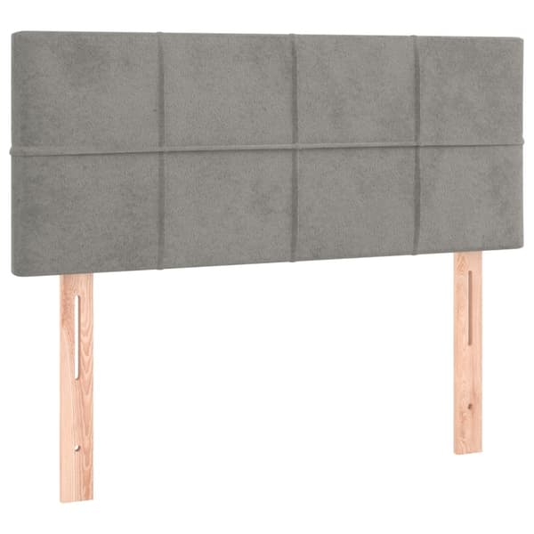 vidaXL Ramsäng med madrass ljusgrå 100x200 cm sammet Grå