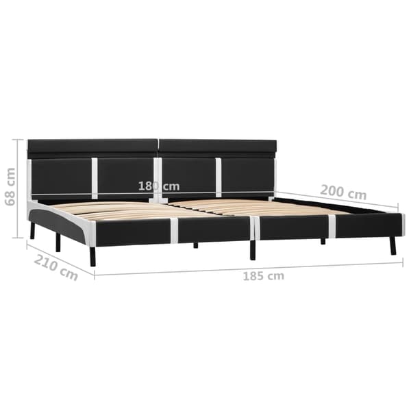 vidaXL Sängram med LED grå konstläder 180x200 cm grå