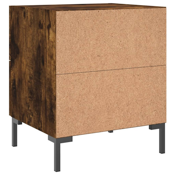 vidaXL Sängbord rökfärgad ek 40x35x47,5 cm konstruerat trä Brun