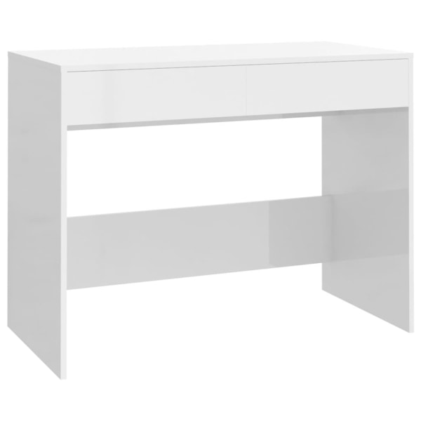 vidaXL Skrivbord vit högglans 101x50x76,5 cm konstruerat trä Vit