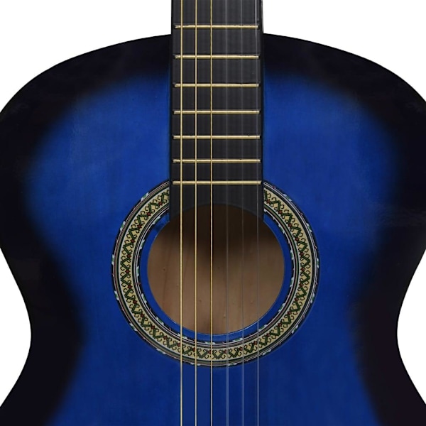 vidaXL Gitarr för nybörjare med fodral klassisk blå 4/4 39"