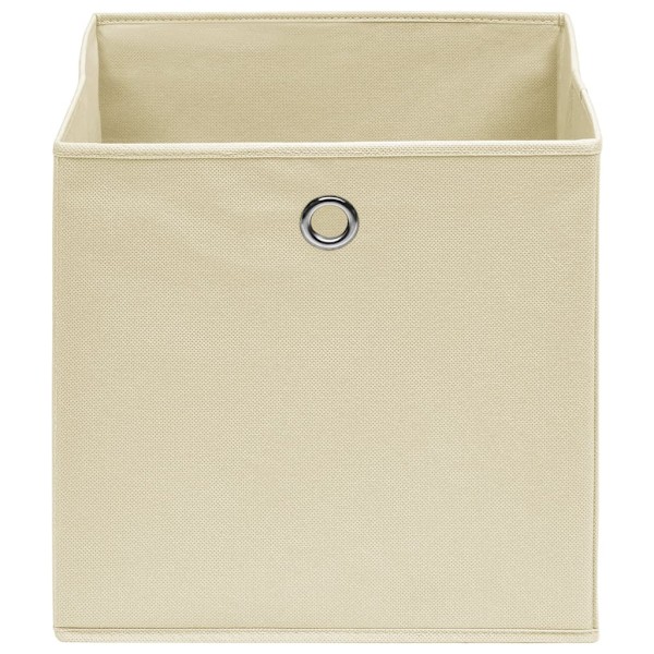 vidaXL Förvaringslådor 10 st non-woven tyg 28x28x28 cm gräddvit Creme