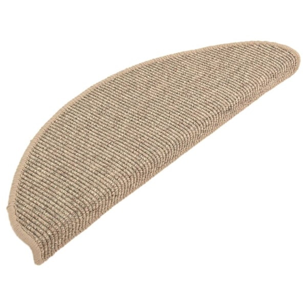 vidaXL Trappstegsmattor självhäftande 15 st mörk beige 65x21x4 cm Beige