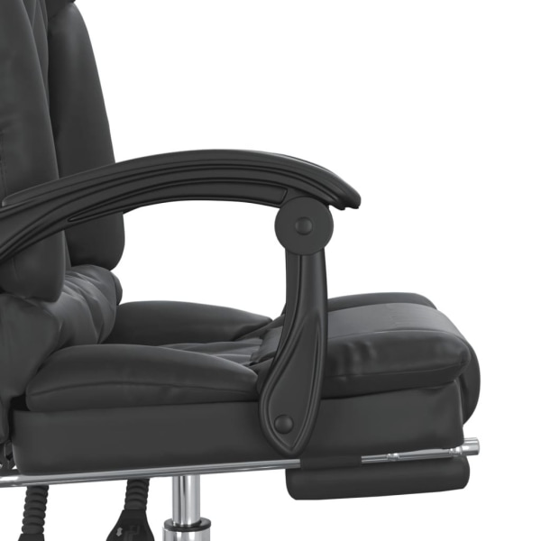 vidaXL Kontorsstol med massage svart konstläder Svart