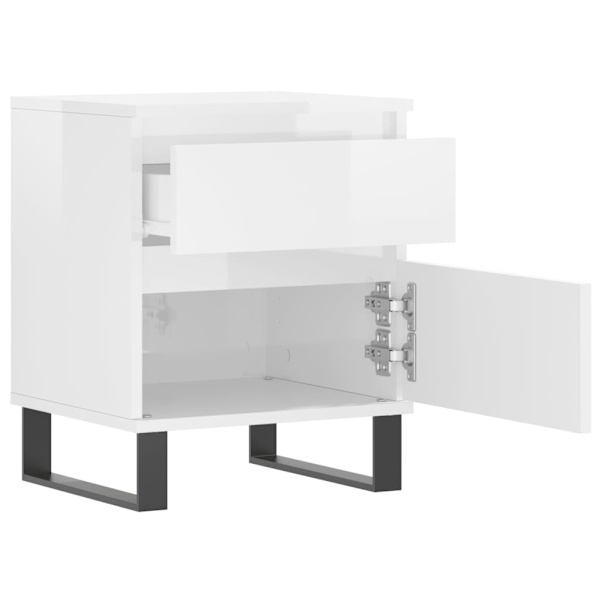 vidaXL Sängbord 2 st vit högglans 40x35x50 cm konstruerat trä Vit
