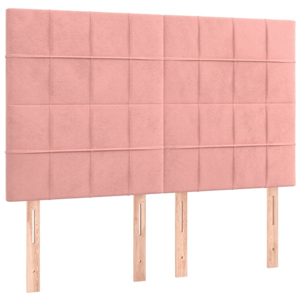 vidaXL Ramsäng med madrass rosa 140x200 cm sammet Rosa