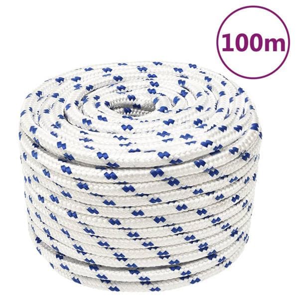 vidaXL Båtlina vit 14 mm 100 m polypropylen