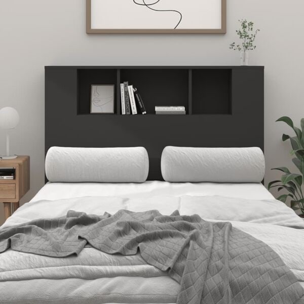 vidaXL Sänggavel med förvaring svart 120x18,5x102,5 cm Svart