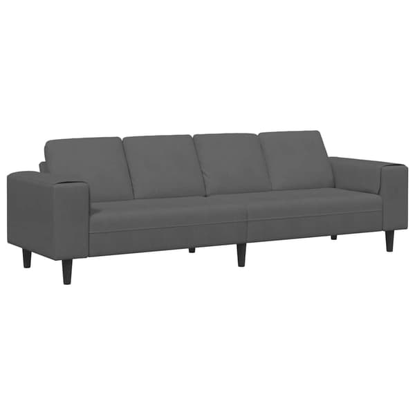 vidaXL Soffa Mörkgrå 250 x 77 x 76 cm Kordread tyg Grå