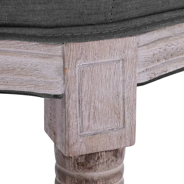 vidaXL Bänk massivt trä och linnetyg 150x40x48 cm mörkgrå grå