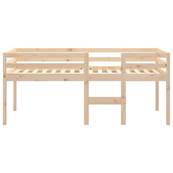 vidaXL Hög säng 90x200 cm massiv furu Brun
