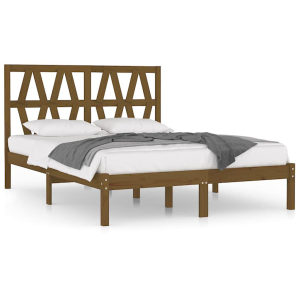 vidaXL Sängram honungsbrun massiv furu 200x200 cm Brun