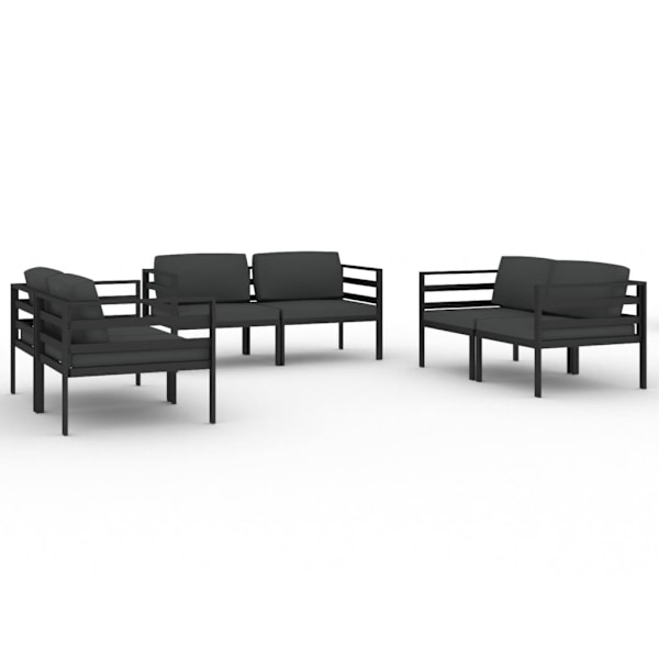 vidaXL Loungegrupp för trädgården 6 delar med dynor aluminium antracit Antracit
