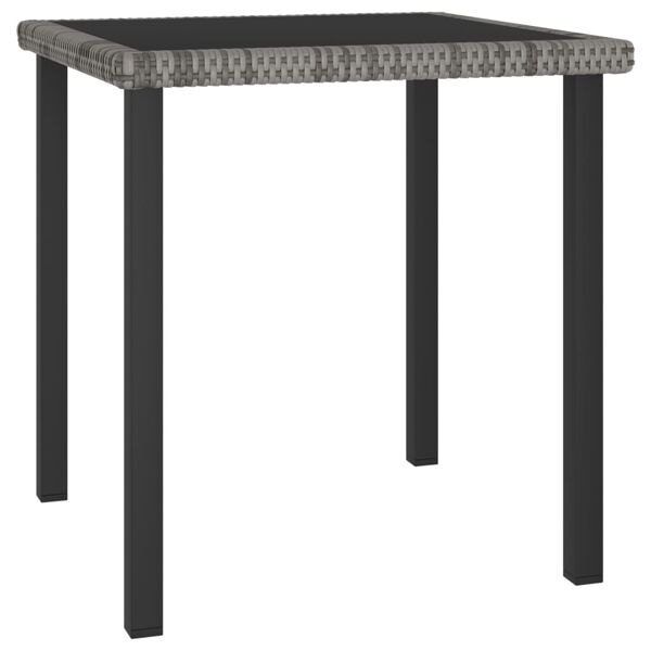 vidaXL Trädgårdsbord grå 70x70x73 cm konstrotting grå
