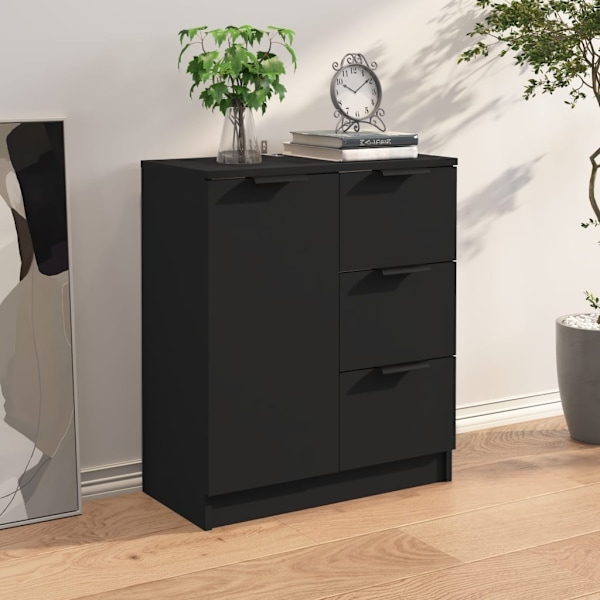 vidaXL Skänk svart 60x30x70 cm konstruerat trä Svart