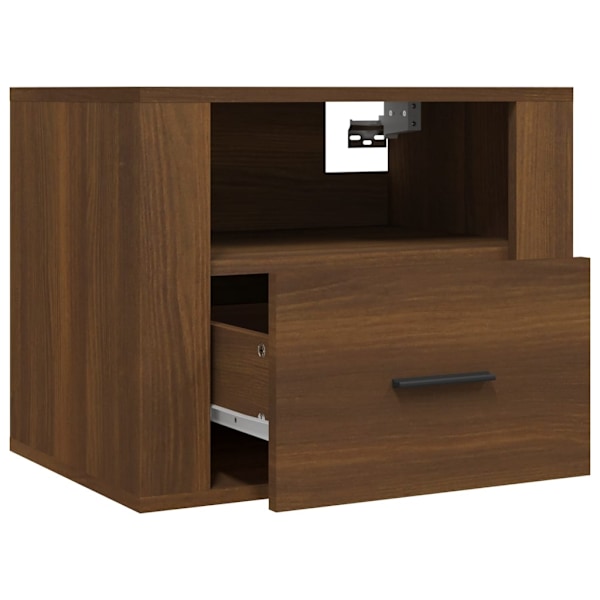 vidaXL Väggmonterade sängbord 2 st brun ek 50x36x40 cm Brun