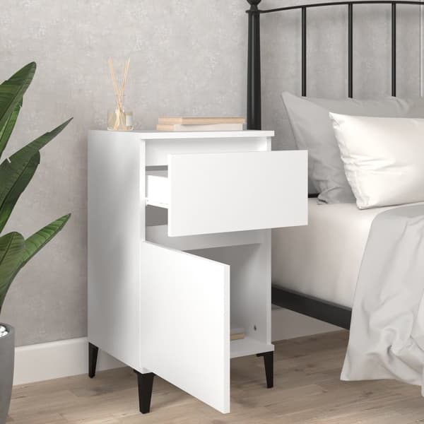 vidaXL Sängbord 2 st vit 40x35x70 cm Vit